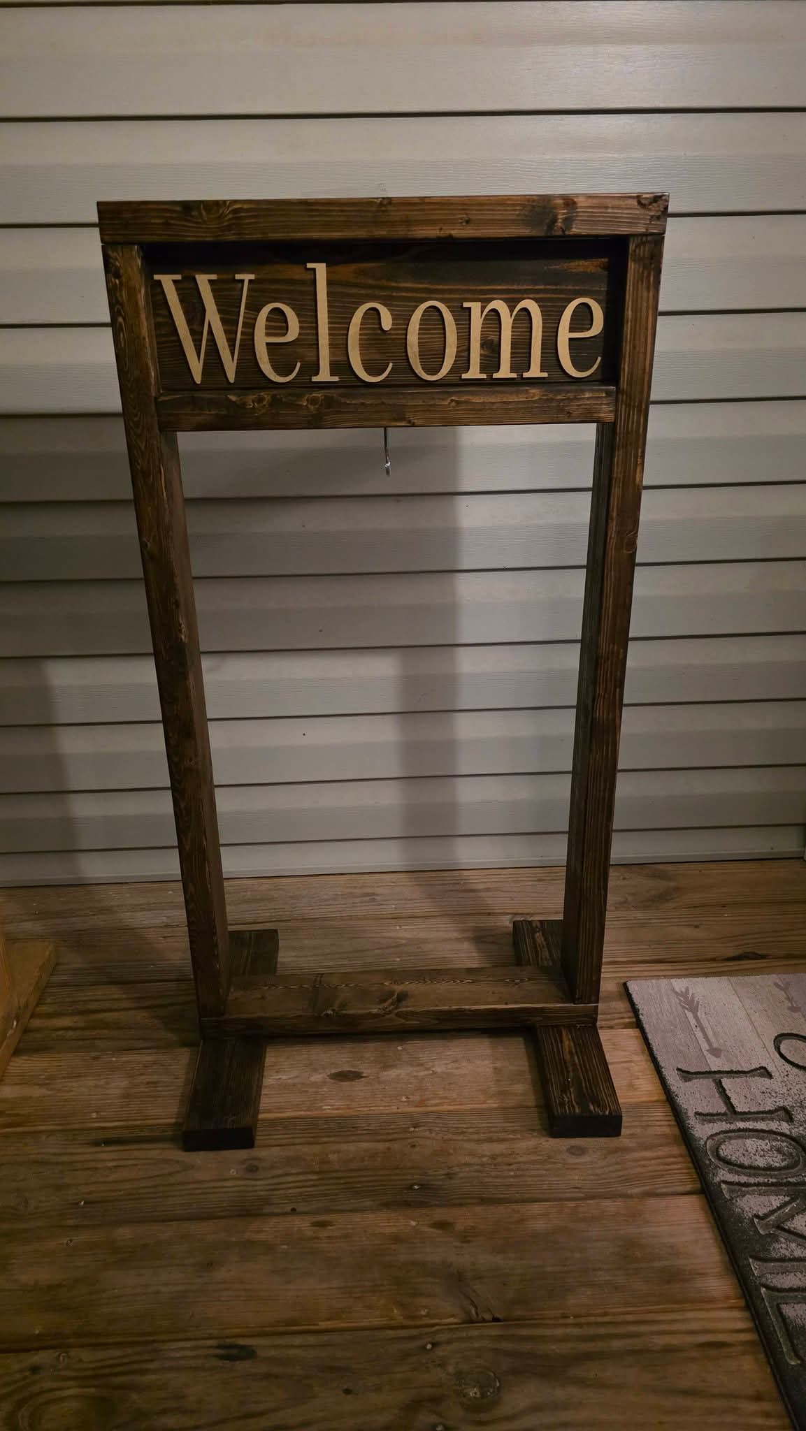 Handmade personalized hanging planter stand for a porch or entryway