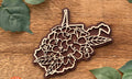 West Virginia floral layered wooden ornament
