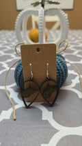 Open teardrop dark wood earrings with West Virginia silhouette